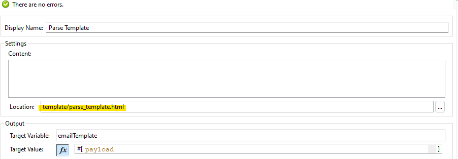 Parse Template connector