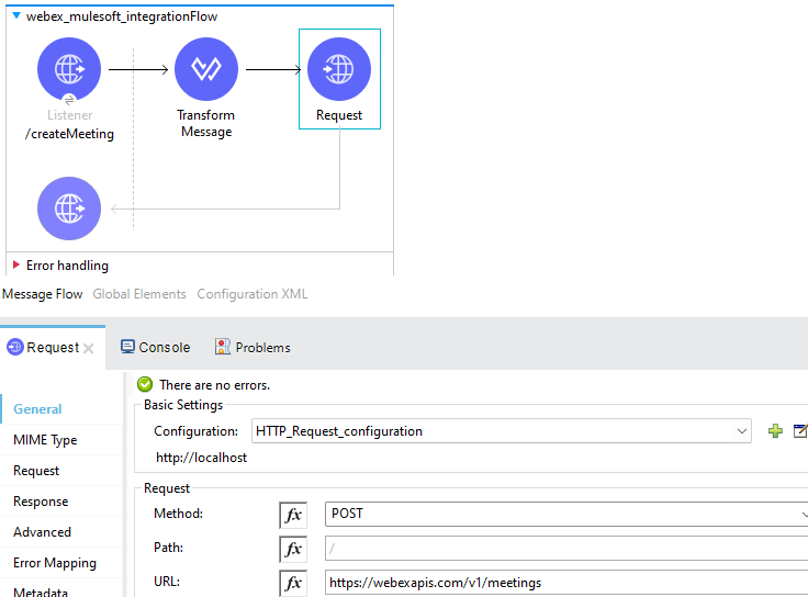 Webex API endpoint