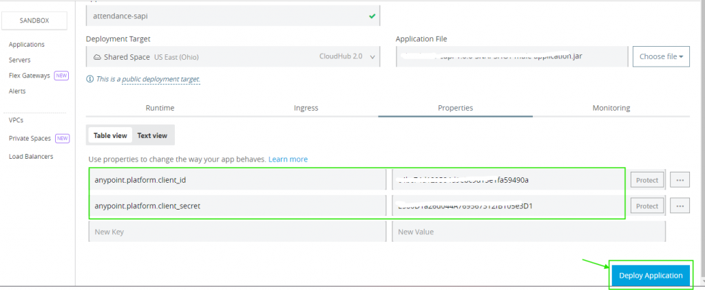 Set Up Properties in Runtime Manager