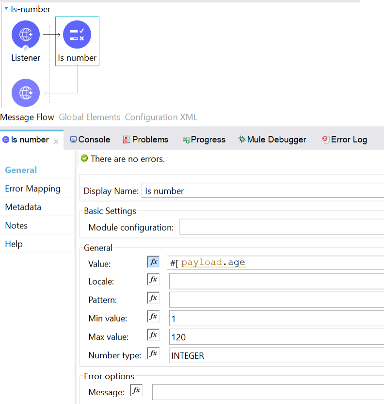 Configure the Is Number Operation