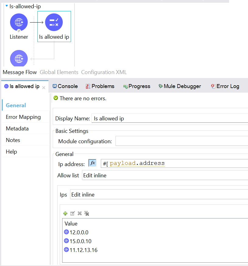 Configure the Is Allowed IP Operation